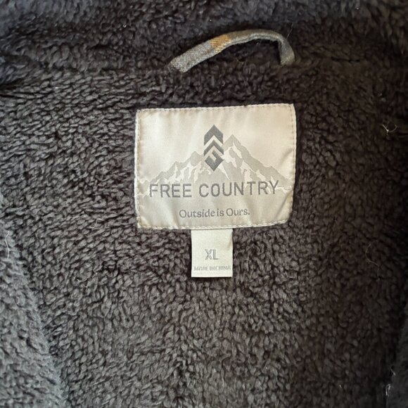 Free Country Flannel Fleece Work Jacket‎ Mens XL Quilted Overlay Duffle Olive - Picture 8 of 11